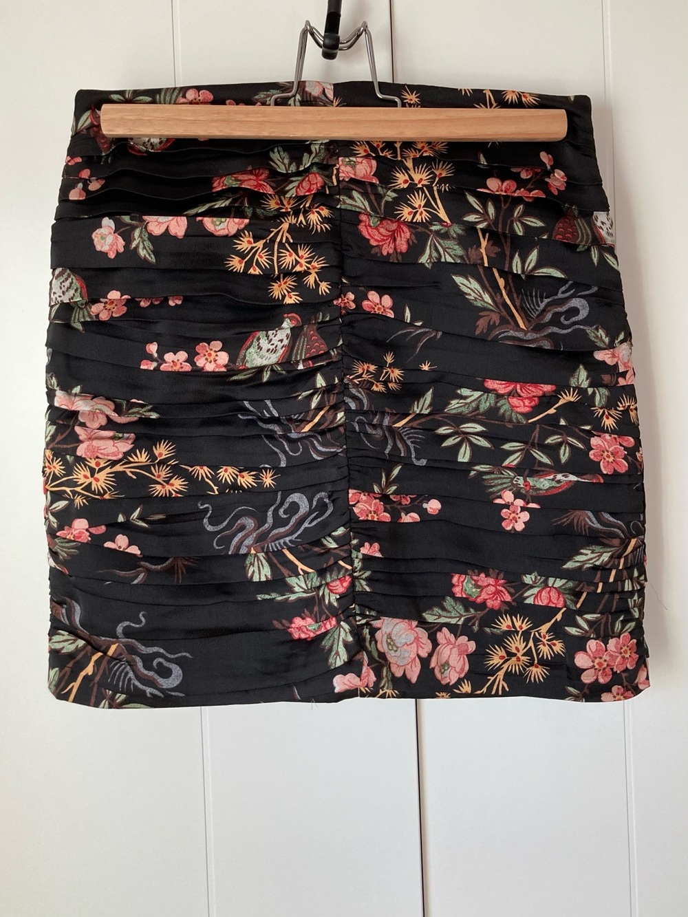 Mango MNG Ruched Floral Mini Skirt Size S